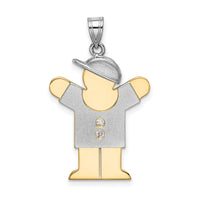 14k Two-tone AA Diamond Kid Pendant-XK515AA