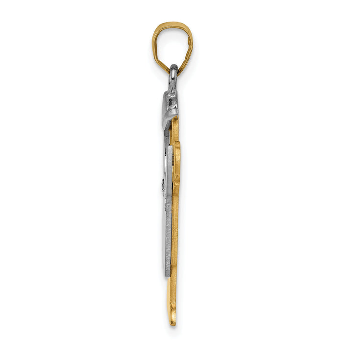 14k Two-tone AA Diamond Kid Pendant-XK516AA