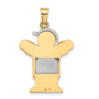 14k Two-tone AA Diamond Kid Pendant-XK516AA