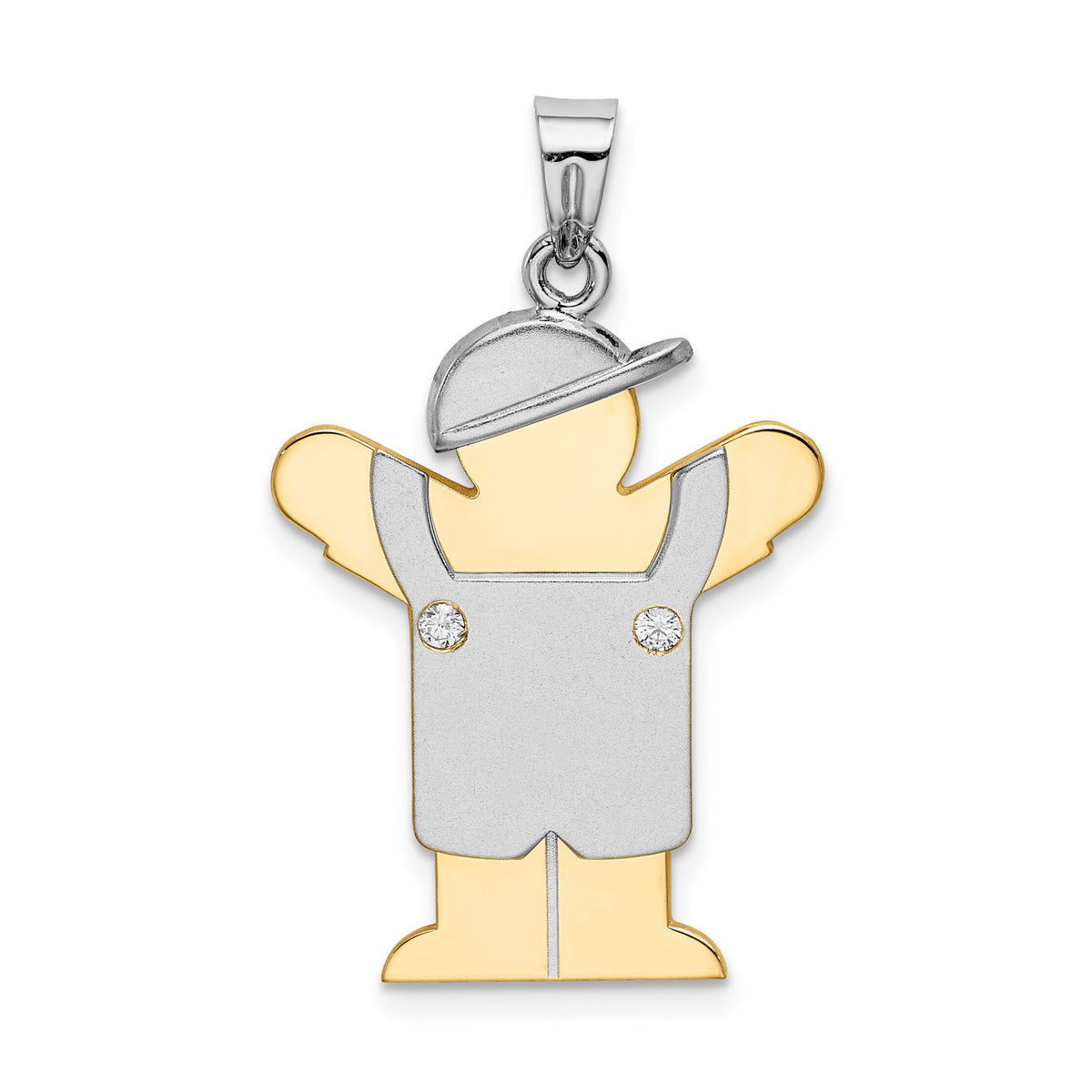 14k Two-tone AA Diamond Kid Pendant-XK516AA