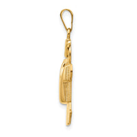 14k Puffed Boy with Hat on Left Engravable Charm-XK565