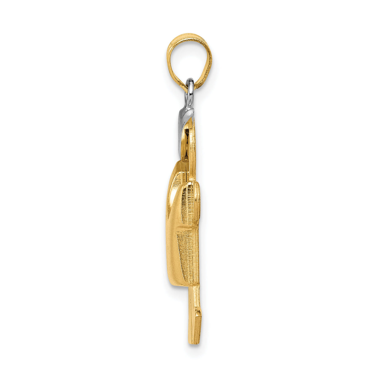 14k Two-Tone Puffed Boy with Hat on Left Engravable Charm-XK571