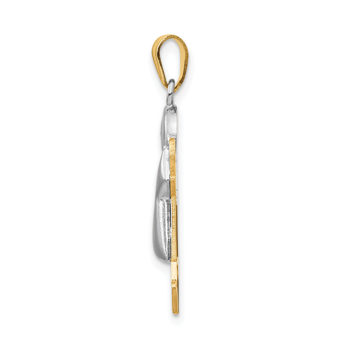 14k Two-Tone Puffed Boy with Hat on Right Engravable Charm-XK579