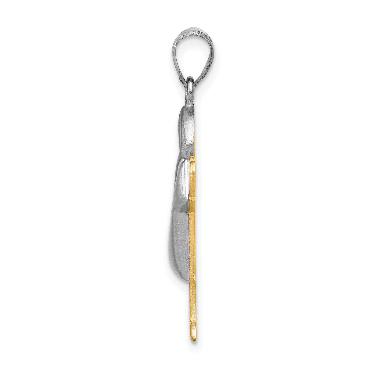 14k Two-Tone Puffed Boy with Hat on Right Engravable Charm-XK580