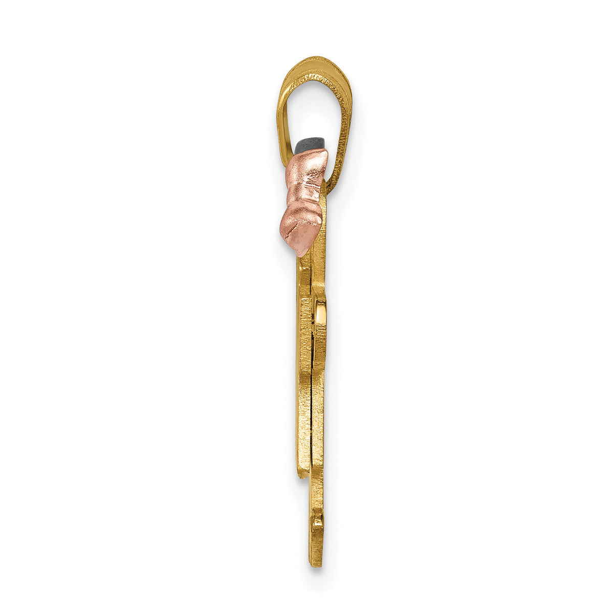 14k Tri-Color Small Boy on Left and Girl on Right Engravable Charm-XK590