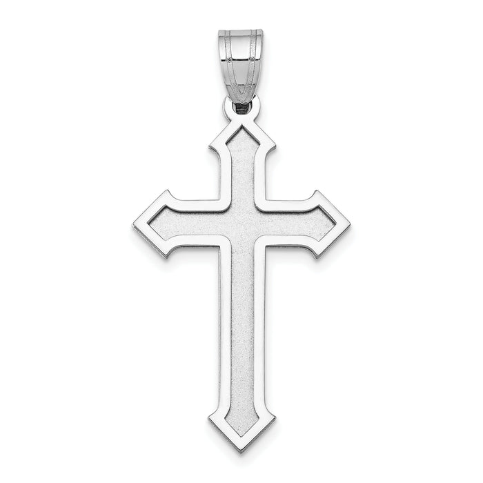 14k White Gold Passion Cross Pendant-XK592