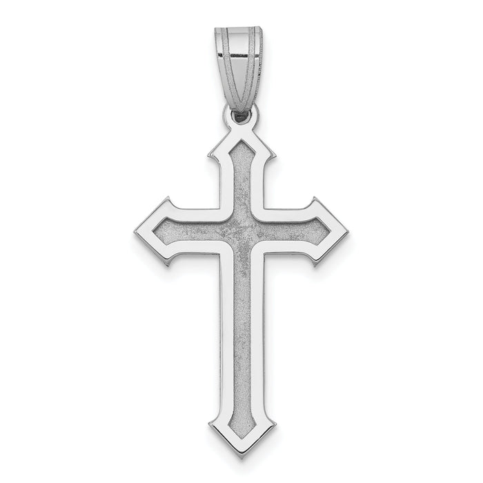 14k White Gold Passion Cross Pendant-XK600