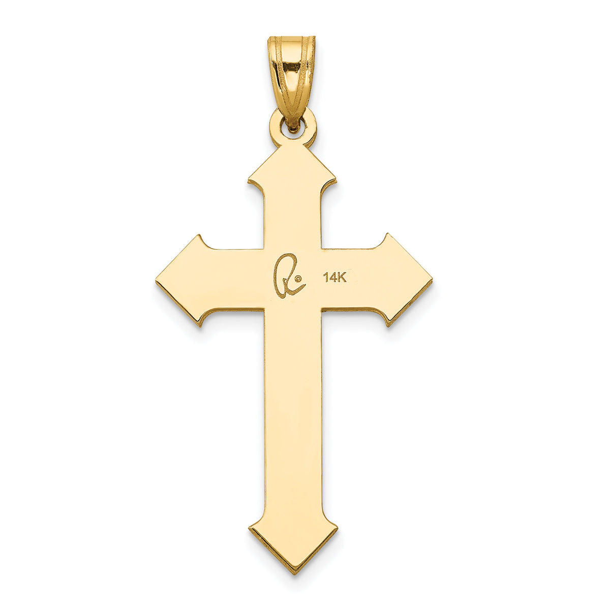 14k Two-tone Passion Cross Pendant-XK610