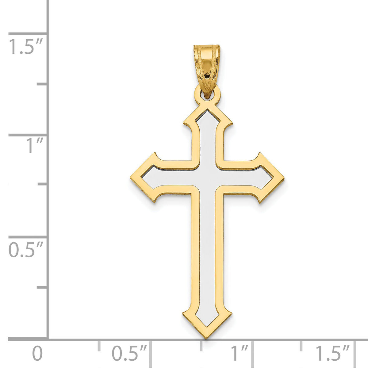14k Two-tone Passion Cross Pendant-XK610