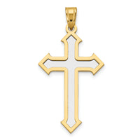 14k Two-tone Passion Cross Pendant-XK610