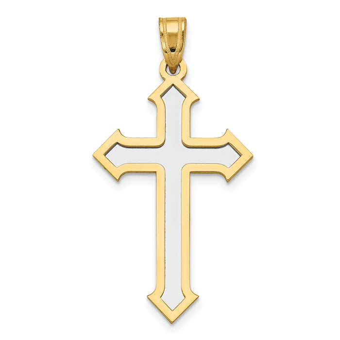 14k Two-tone Passion Cross Pendant-XK610