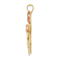 14k Two-Tone Big Girl and Little Girl Engravable Charm-XK636