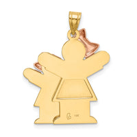 14k Two-Tone Big Girl and Little Girl Engravable Charm-XK636