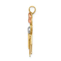 14k Tri-Color Big Girl and Little Boy Engravable Charm-XK637