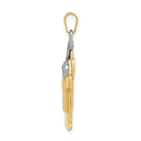 14k Two-Tone Big Boy and Little Boy Engravable Charm-XK639