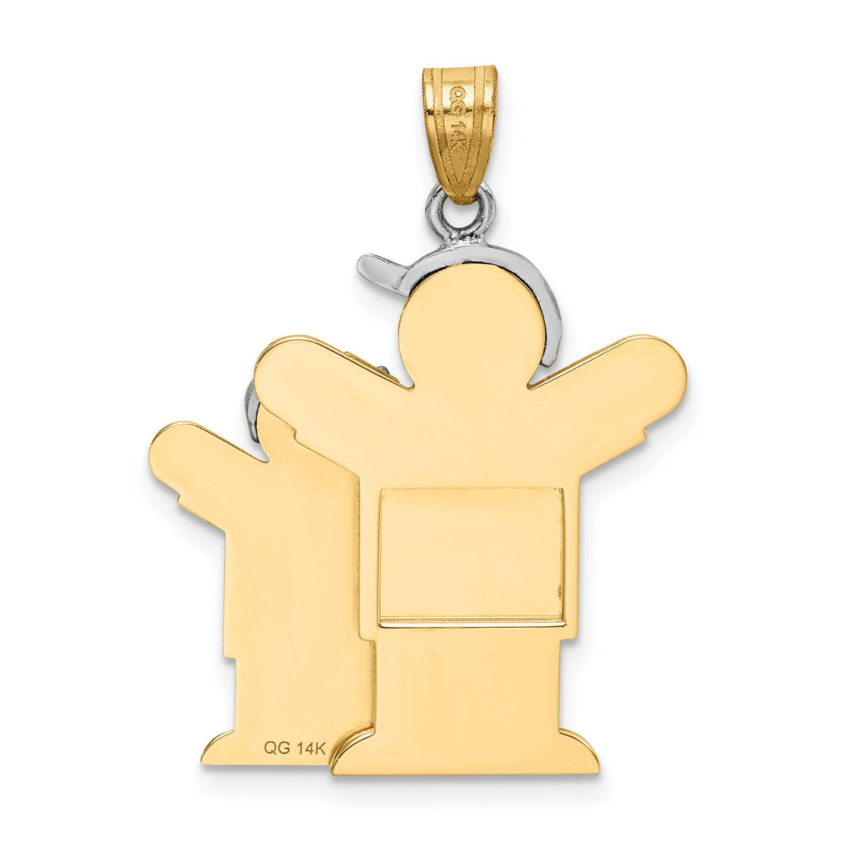 14k Two-Tone Big Boy and Little Boy Engravable Charm-XK639