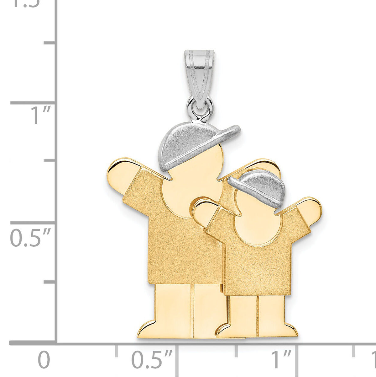 14k Two-Tone Big Boy and Little Boy Engravable Charm-XK639