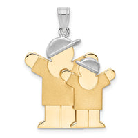 14k Two-Tone Big Boy and Little Boy Engravable Charm-XK639