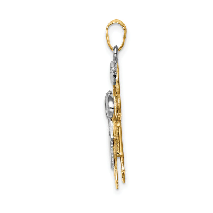 14k Two-Tone Big Boy and Little Boy Engravable Charm-XK643