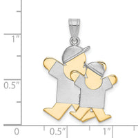 14k Two-Tone Big Boy and Little Boy Engravable Charm-XK643