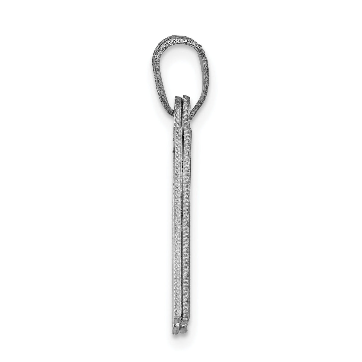 14k White Gold Solid Satin Chai Charm-XK665