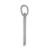 14k White Gold Solid Satin Chai Charm-XK665