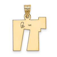 14k Two-Tone Solid Satin Chai Charm-XK674