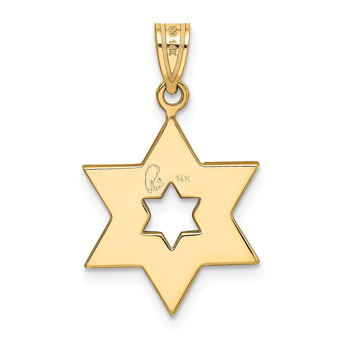 14K Two-Tone Star Of David Pendant-XK687
