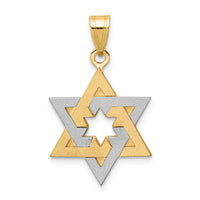 14K Two-Tone Star Of David Pendant-XK687