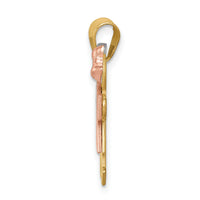 14k Tri-Color Small Boy on Left and Girl on Right Engravable Charm-XK731X