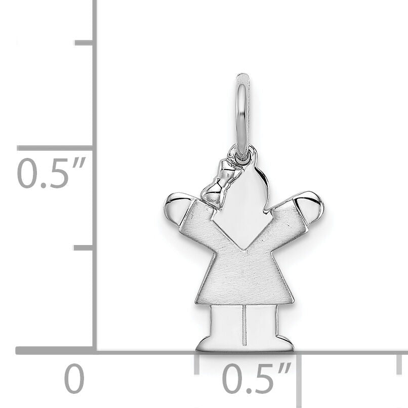 14k White Mini Girl Love Charm-XK841