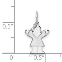 14k White Mini Girl Love Charm-XK841