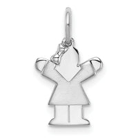 14k White Mini Girl Love Charm-XK841