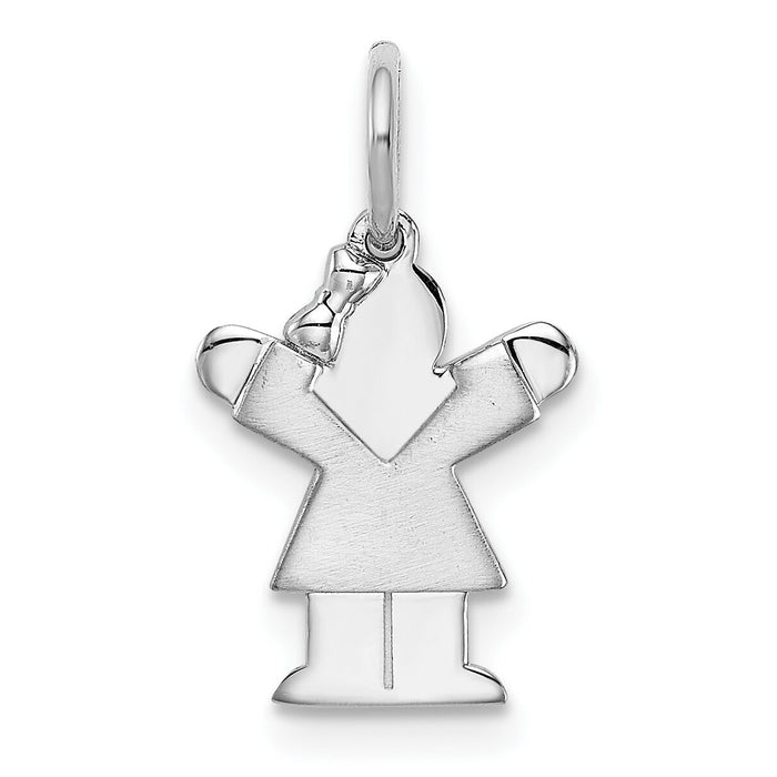14k White Mini Girl Love Charm-XK841