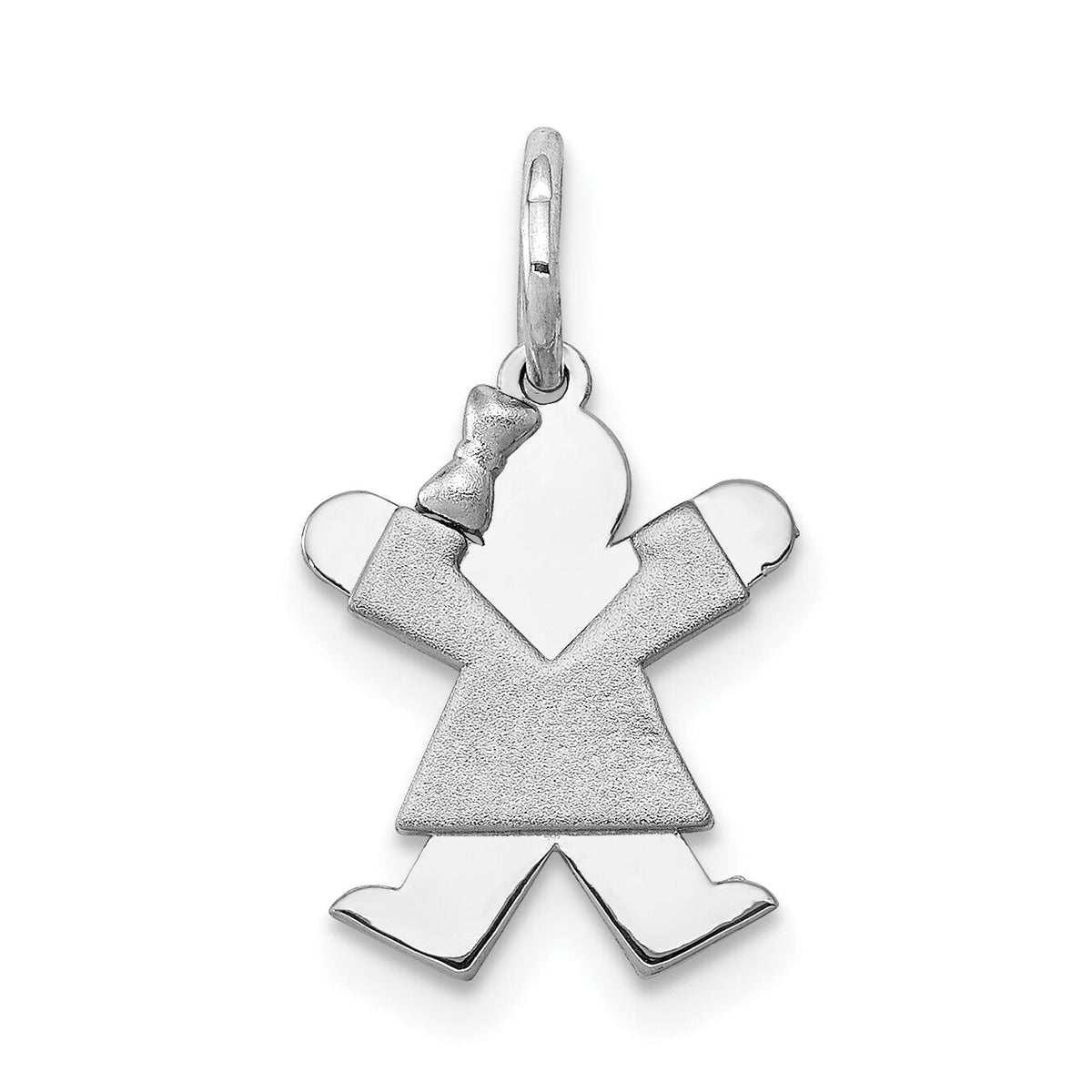 14k White Mini Girl Joy Charm-XK842