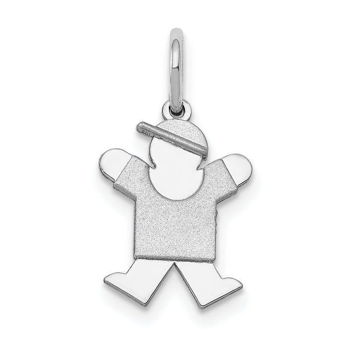 14k White Mini Boy Joy Charm-XK844