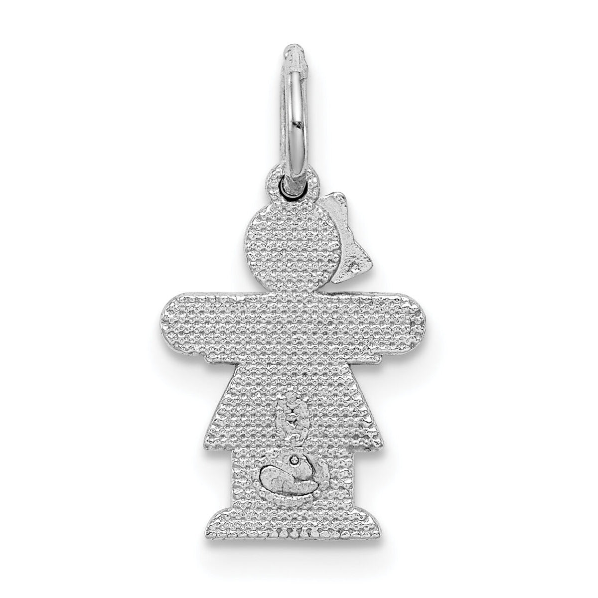 14k White Mini Girl Hugs Charm-XK845