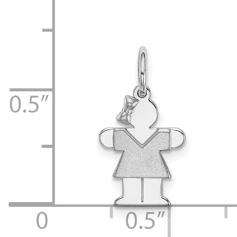 14k White Mini Girl Hugs Charm-XK845