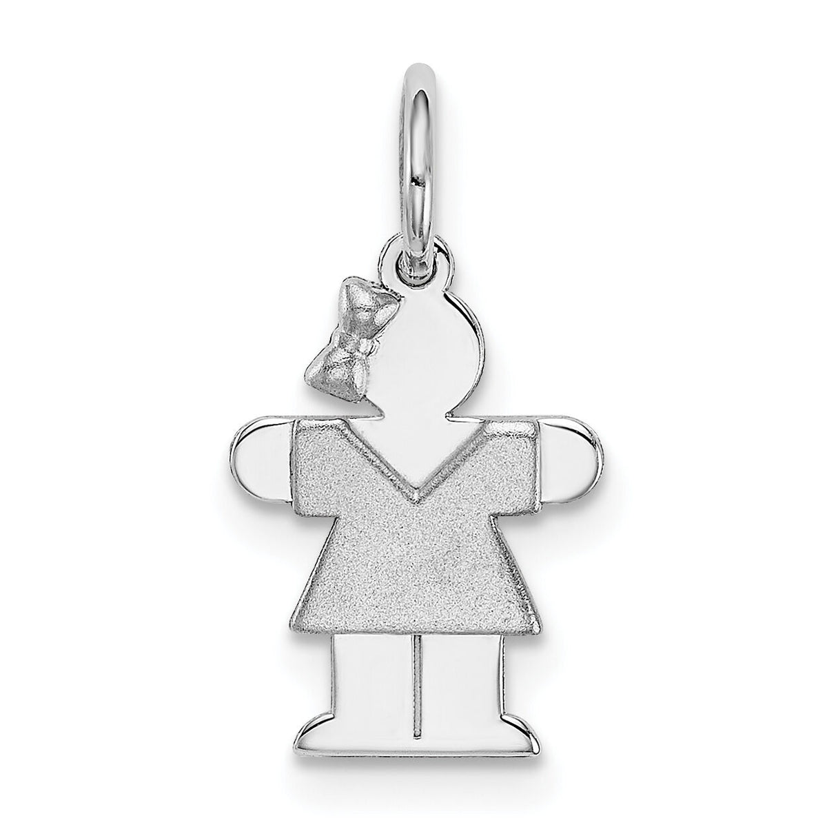 14k White Mini Girl Hugs Charm-XK845