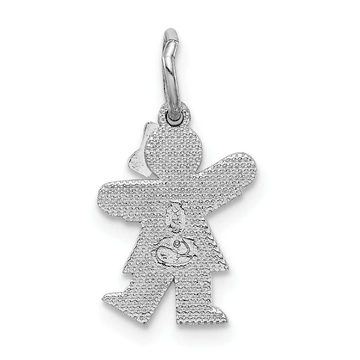 14k White Mini Girl Kiss Charm-XK846