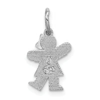 14k White Mini Girl Kiss Charm-XK846