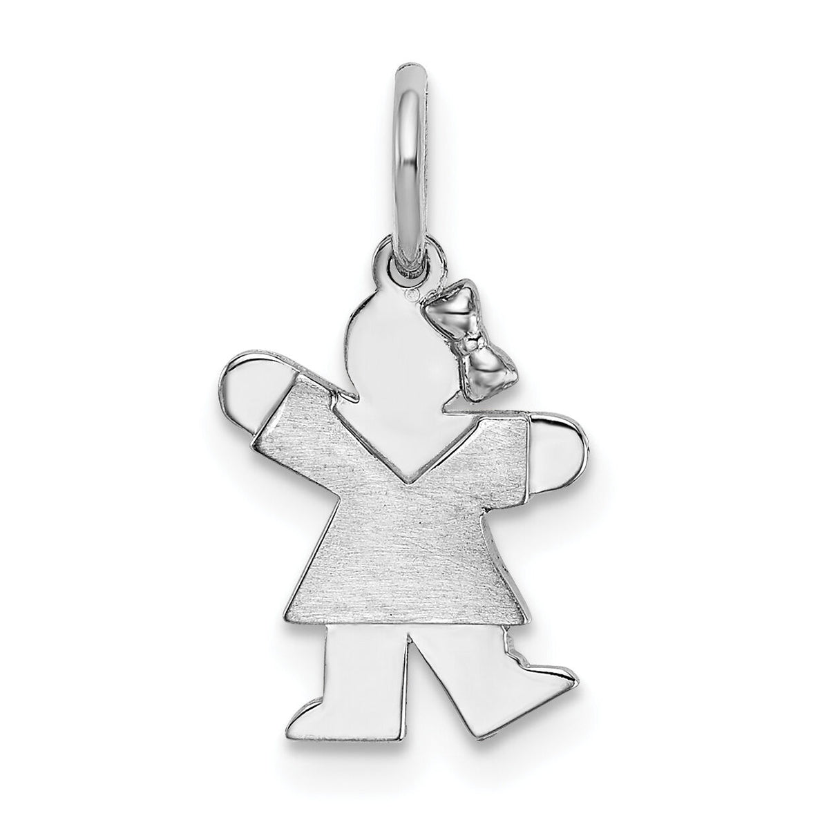 14k White Mini Girl Kiss Charm-XK846