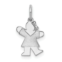14k White Mini Girl Kiss Charm-XK846