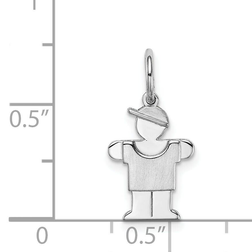 14k White Mini Boy Hugs Charm-XK847