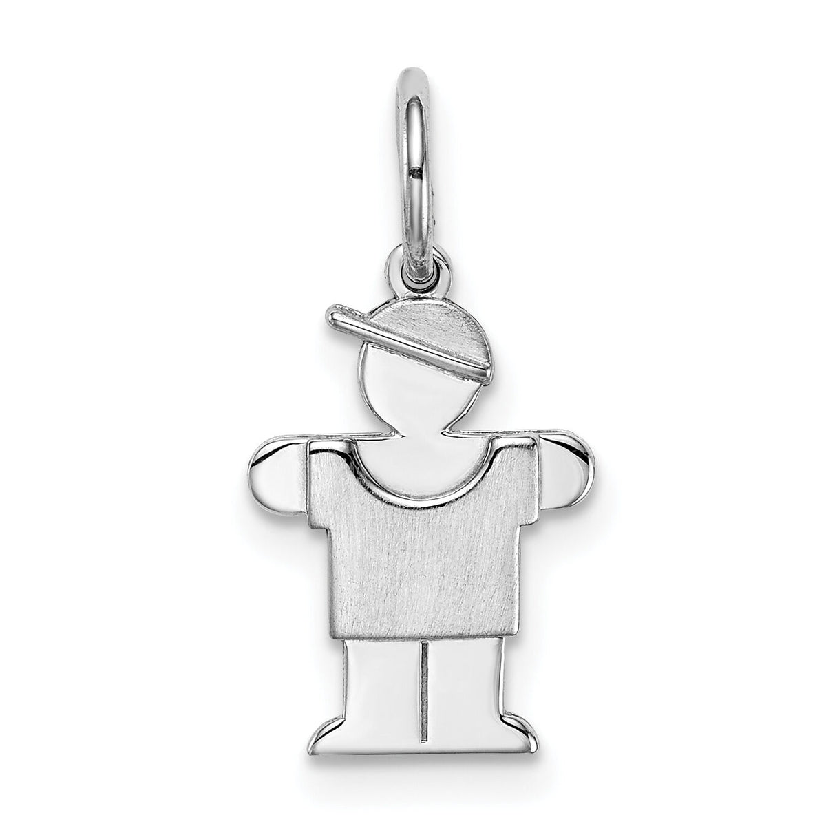 14k White Mini Boy Hugs Charm-XK847