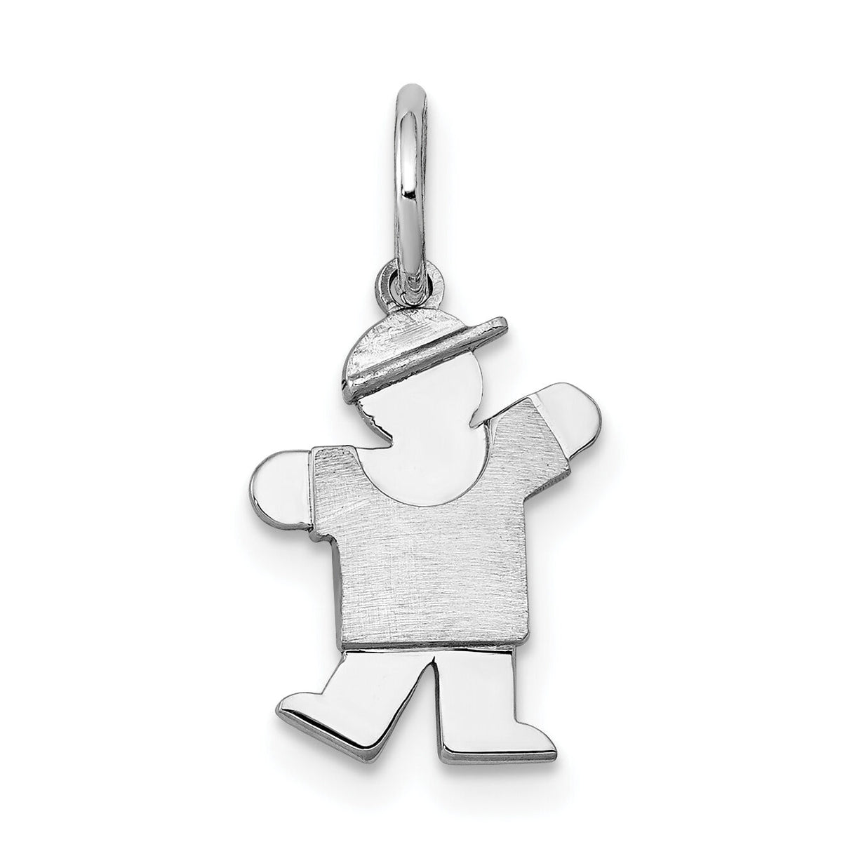14k White Mini Boy Kiss Charm-XK848