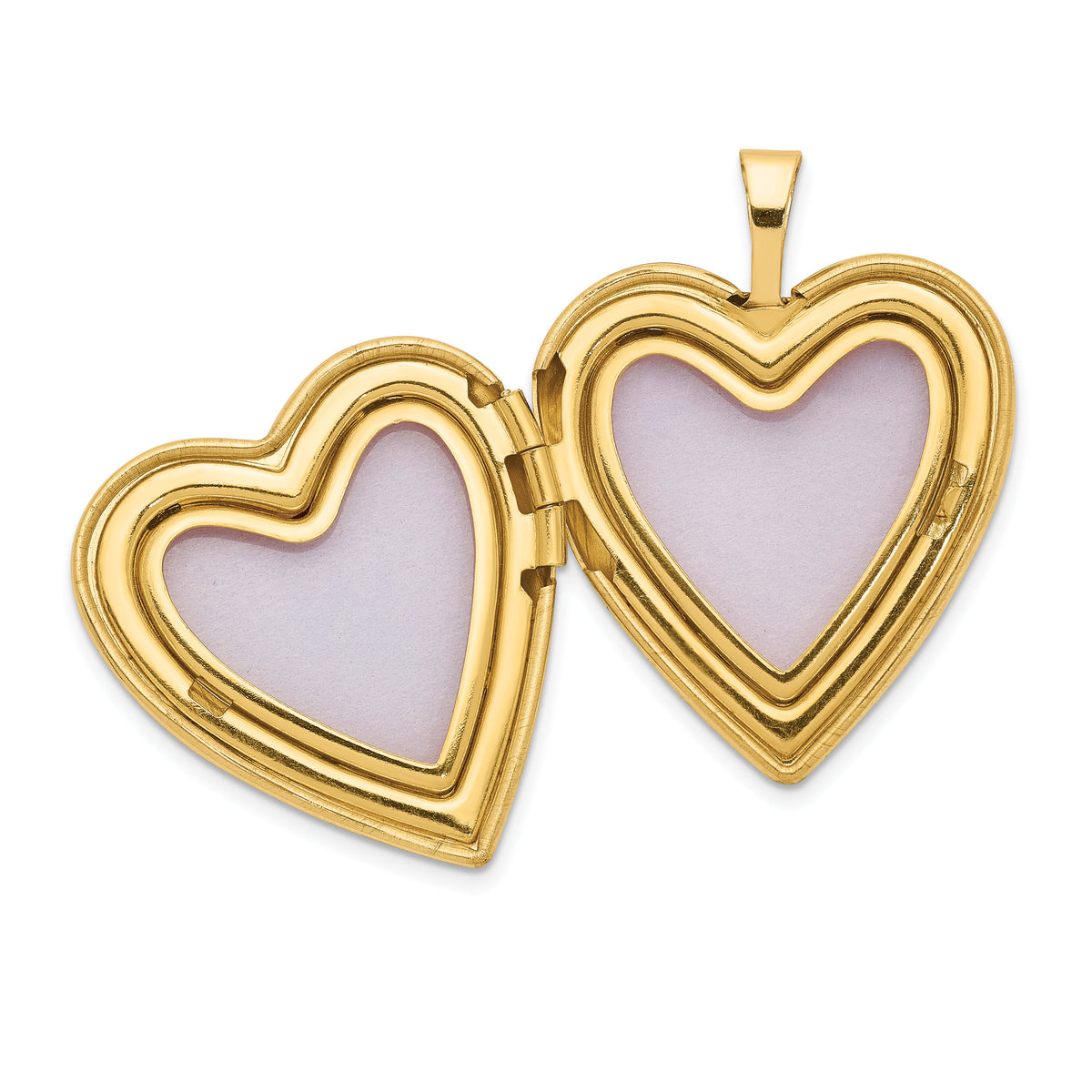14ky 20mm Diamond Satin & D/C Cross Heart Locket-XL584
