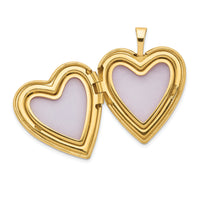 14ky 20mm Diamond Satin & D/C Cross Heart Locket-XL584