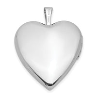 14k White Gold 20mm Diamond Satin & D/C Cross Heart Locket-XL585