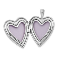 14k White Gold 20mm Diamond Satin & D/C Cross Heart Locket-XL585